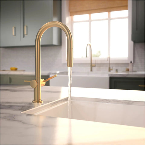 hansgrohe Talis N Pull Down Kitchen Faucet, Modern, Magnetic Hand Sprayer, 1-Handle, 1.75 GPM, Brushed Bronze stream of water