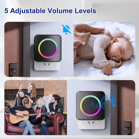 Wireless Doorbell Chime Extender Kit For Video Doorbell Systems, Easy Setup No-Fuss Wireless Connection, dual chime, black
