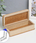 Open wooden box with 6 Pieces 90 Degree Small Hinges For Wooden Jewelry Boxes With 24 Screws Silver Zinc Alloy Hardware Perfect For DIY Projects And Box Repairs On Jewelry Chests Cabinets And Small Boxes inset