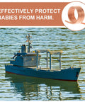 RC Boat Water Cooling Ring Kit For Brushed Motors Copper Cooling Jacket displayed with sailing RC model ship on water