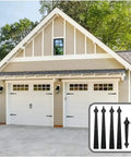 Old School Steel Door Hardware Kit With Carriage House Hinges And Handles on white garage doors