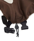 Outdoor Patio Chair Covers For Two, Waterproof And UV Resistant, strap and buckle detail of set of 2 beige tan covers