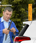 Man installing Heavy Twelve Inch Rear Windshield Wiper Blade Replacement For Toyota Rav4 Highlander Sienna Dodge Durango Jeep Grand Cherokee Lexus Nxs.