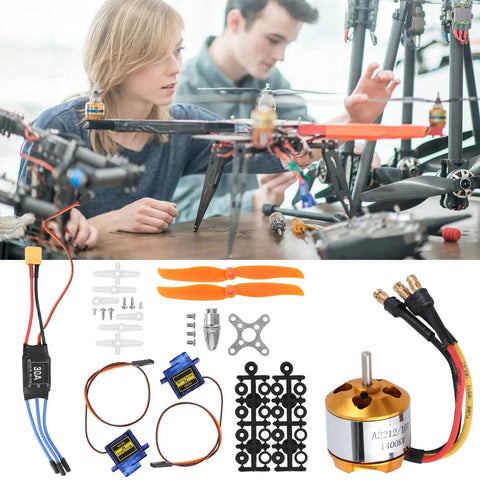 People assembling High Performance RC Helicopter Fixed Wing Set With 2212 1400KV Brushless Motor 30A ESC 8060 Propeller SG90 9G Servo.