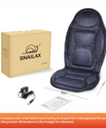 Go To Vibration Back Massager With Heat For Home Office shown with packaging, adapter, and manual on white background