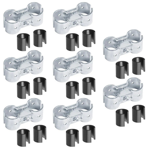 Eight Set Double Port Parallel Pipe Clamp Connectors For Three Quarter Inch Emt Fitting No Shims Needed Built Like A Tank Galvanized Steel Electrical Conduit Coupler With Snug Fit Hardware Dead Simple Install.