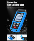 Top Shelf Digital Thermocouple Thermometer With K And J Type High Temperature Meter in blue silicone protective case.