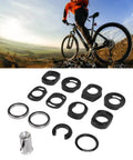 Complete Mountain Bike Headset Kit With CNC Machined Spacers and Bearings displayed on white background