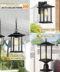 Outdoor Wall Lights 14 Inch Dusk To Dawn Exterior Wall Mount Sconce For Front Porch And Patio Black Cast Aluminum With Water Ripple Glass Durable Weather Resistant 2 Pack Built To Last