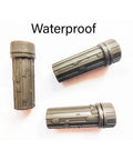 All In One Prepper Grade Survival Fire Starter Kit components showing waterproof ferro rod casing for camping hiking bushcraft