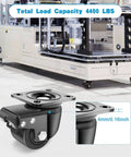 3 Inch Heavy Duty Caster Set Of 4 With Brakes For Industrial Use installed on machinery, nylon construction, 4400 lbs capacity