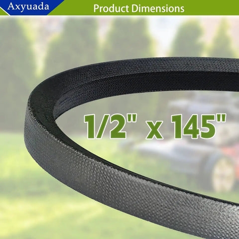 Beefed Up Deck Belt Half Inch By 145 Inch Replacement For Ikon X 52 Ikon XL 52 Ikon XD 52 And ZTXL ZT Series Mowers shown in close-up