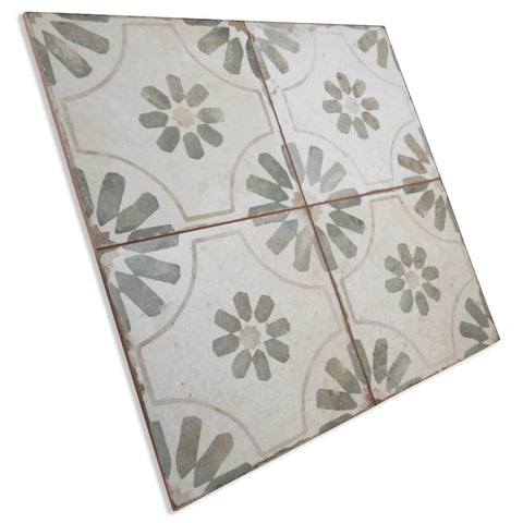 Blume Sage Ceramic Floor And Wall Tile 17.63 In Square Glazed With Subtle Texture Low Sheen Grade One First Quality