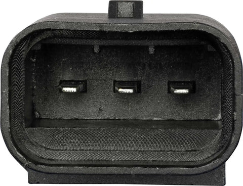 OE Level Fuel Pump Module Assembly With Precision Float Gauge For Plug And Play Installation Bulletproof Durability And Smoother Highway Cruising Real Deal Engine Performance Part connector close-up showing three pin slots in a black plastic body.