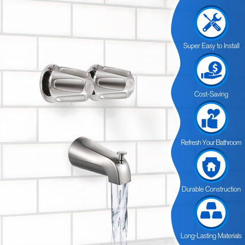 Two Piece Shower Knob Replacement Kit For Pfister Verve Tub And Shower Hot And Cold Handles Five And A Half Inch High Brushed Nickel
