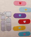 Happy Birthday Balloons Metal Cutting Dies For Card Making And Scrapbooking Die Cuts Set with heart shapes and bandage dies