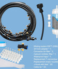 Upgraded Misting System With Water Filter For Outdoor Cooling, 65 Ft Line And 15 Brass Mist Nozzles, All In One Outdoor Mister Kit