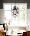 Chic Mini Bronze Chandelier 1 Light 11 Inch Crystal Ceiling Fixture For Bedroom Girls Room Bathroom Closet, 47.24 Inch Chain