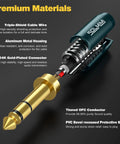 Cutaway view of 6.35mm to 3.5mm Headphone Adapter Cable 4 Ft TRS Stereo Male to Female, premium materials highlighted