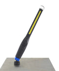 Rechargeable LED Slim Work Light 450 Lumen With XL Battery Magnetic Swivel Base Collapsible Hook on metal surface