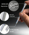Close-up of precision screwdriver from All In One Eyeglass Repair Kit You Can Grab And Go With 18 Screw Sizes, featuring swivel cap.