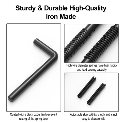 Four Piece Spring Loaded Trailer Gate Latch Kit Heavy Duty Steel Replacement For Trailers Sheds Farms And Backyards Easy Install No Hassle Durable Latch Hardware Keeps Doors Secure 819t Black components