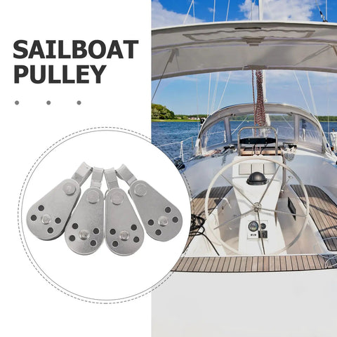 Stainless Steel Cable Pulley Blocks Set Of 4 With Bearings Beefy Heavy Duty Rope Pulleys For Kayak Sailing And Boating Gear Marine Use Outdoor Rugged Hardware
