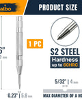 Top Tier 6 Inch Automatic Center Punch Featuring Heavy Duty Spring Loaded Action And Tough Steel Tip For Dead Nuts Accurate Drill Markings On Metal Wood And Concrete, S2 steel tip.