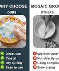 White Crystal Mosaic Grout For Crafts Quick Dry Tile Grout With Contrast Color Technology No Water Mixing Easy Open Lid Save Time No Mess Easy Peasy DIY Mosaic Glass Decor Handmade Gifts And Home Improvement Projects comparison with traditional grout