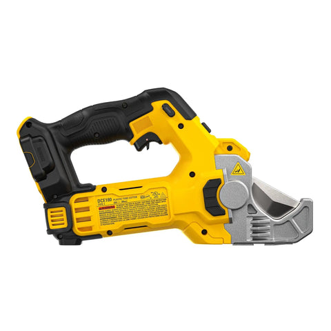Side view of 20V Max Plastic Tubing Cutter Bare Tool Only With No Fuss Automatic And Manual Cutting Modes Onboard LED For Low Light Delivers Clean Burr Free Cuts On Plastic Tubing Up To 2 Inches