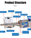 Diagram showing Portable 15L Thermal Fogging Machine With Pulse Jet Power components, including tanks, switches, and sprayer parts.