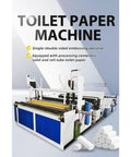 Compact Toilet Paper Making Machine Featuring Seamless Continuous Roll Forming Built For Non Stop Production Fast Tracking Flexible Tissue Output with blue panels and rolls.