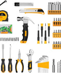 126 Piece DIY Tool Kit With 8V Cordless Drill, Handy Tool Box Set For Home Repair And Handyman Projects, various tools displayed.