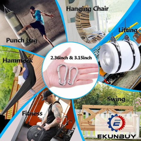 Heavy Duty 304 Stainless Steel Spring Snap Hooks 24 Pack Clips For Hammocks Ropes Key Chains Outdoor Gear Camping Fishing