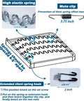 Diagram showing components of 27 Inch Sofa Spring Replacement Kit For Couch And Recliner Support Glider Rocker Chairs with springs and hooks.