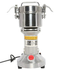 Front view of Heavy Duty 700G Grain Mill Grinder With 2500W Powerhouse High Speed Electric Motor For Corn Rice Pepper Herbs Cereals And Spices
