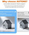 Comparison of 3D printed models showing the effect of moisture with 25L Filament Dehumidifier Storage Cabinet For 5 Rolls With Magnetic Seal.