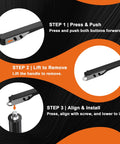 5000-lb A-frame trailer jack — step-by-step usage infographic on black/orange background