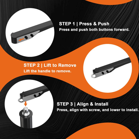 5000-lb A-frame trailer jack — step-by-step usage infographic on black/orange background