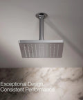 Honesty Square Rain Shower Head 8 Inch, 2.5 GPM Wide Coverage, polished chrome finish, ceiling mounted