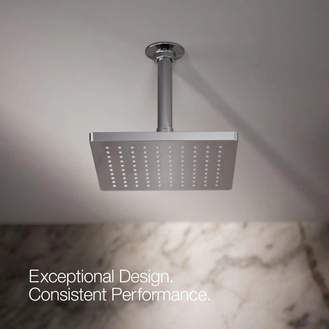 Honesty Square Rain Shower Head 8 Inch, 2.5 GPM Wide Coverage, polished chrome finish, ceiling mounted