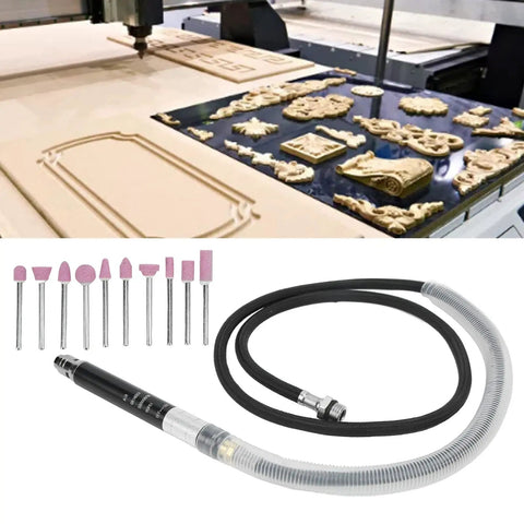 Top Tier Pneumatic Pencil Die Grinder Kit Built Rock Solid With Zinc Alloy And Nylon Body For Ultra High Speed Air Powered Grinding Polishing And Engraving Tasks In Any Workshop Setting That Gets The Job Done Without A Single Complaint with grinding bits and a hose.