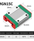 Two Piece Linear Guide Rails And Four Slide Blocks Set Built For 100-500mm Travel Range 400mm Rails Length Tough High Precision