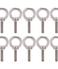 10 Pack M6x25 Eye Bolts Made From 304 Stainless Steel Beefy Heavy Duty Lifting Rings For Swing Sets Tie Downs Outdoor Gear Rustproof Silver Fasteners For Secure Hanging And Hoisting, ten eye bolts