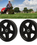 8-Inch PVC Mower Replacement Wheels with Bearings, 2 Pack for Push Lawn Mowers, durable wheels in farm setting