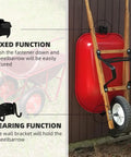 Heavy Duty Wheelbarrow Storage Bracket With Wall Mount Black Sturdy 80 Lb Capacity hanging red wheelbarrow on wall