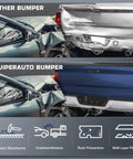KUIPERAUTO chrome rear steel step bumper for 2014–2018 Chevy Silverado/GMC Sierra 1500; no park sensor holes