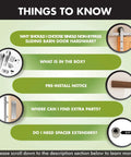 Information graphic on Brushed Nickel Non Bypass Sliding Barn Door Hardware Kit For One Door With Ten Foot Flat Track Straight Rollers