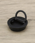 2 Pack Recessed Zinc Alloy Door Pull Handles With Screws, 40mm Flush Ring Pulls shown in black finish on wooden surface