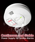 Smoke detector illustrating use of Carbon Zinc 9V Battery For Smoke Detectors 6F22 Square Battery Long Lasting 8 Pack